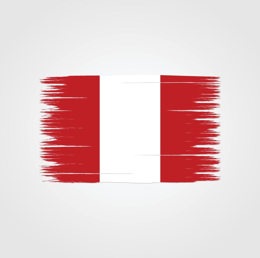 Flagge von Peru mit Pinselstil vektor