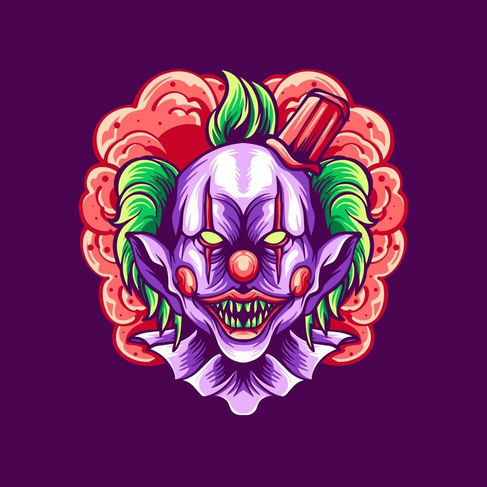 skrämmande clown illustration vektor