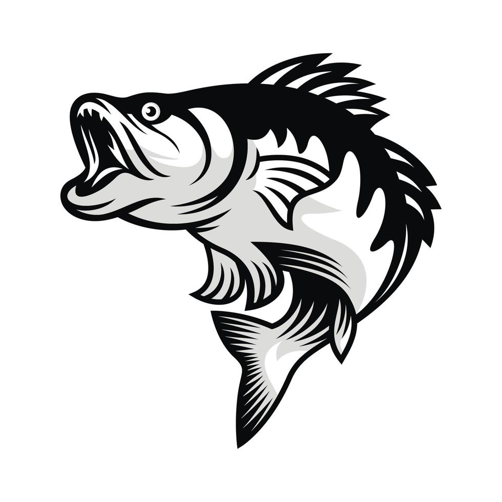 Sportfischen-Logo-Design-Vorlagenillustration vektor