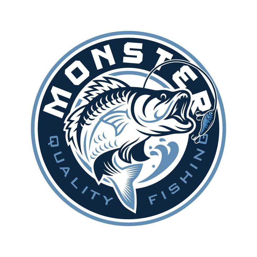 Sportfischen-Logo-Design-Vorlagenillustration vektor