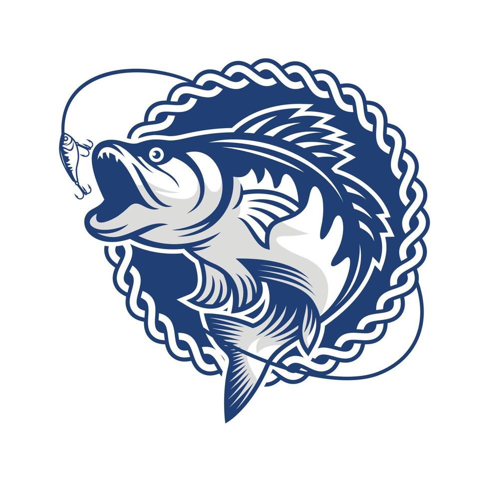 Sportfischen-Logo-Design-Vorlagenillustration vektor