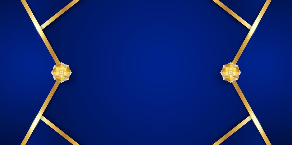 Abstrakter blauer Hintergrund in der erstklassigen indischen Art. Template-Design für Cover, Business-Präsentation, Web-Banner, Hochzeitseinladung und Luxusverpackungen. Vektorabbildung mit goldener Grenze. vektor