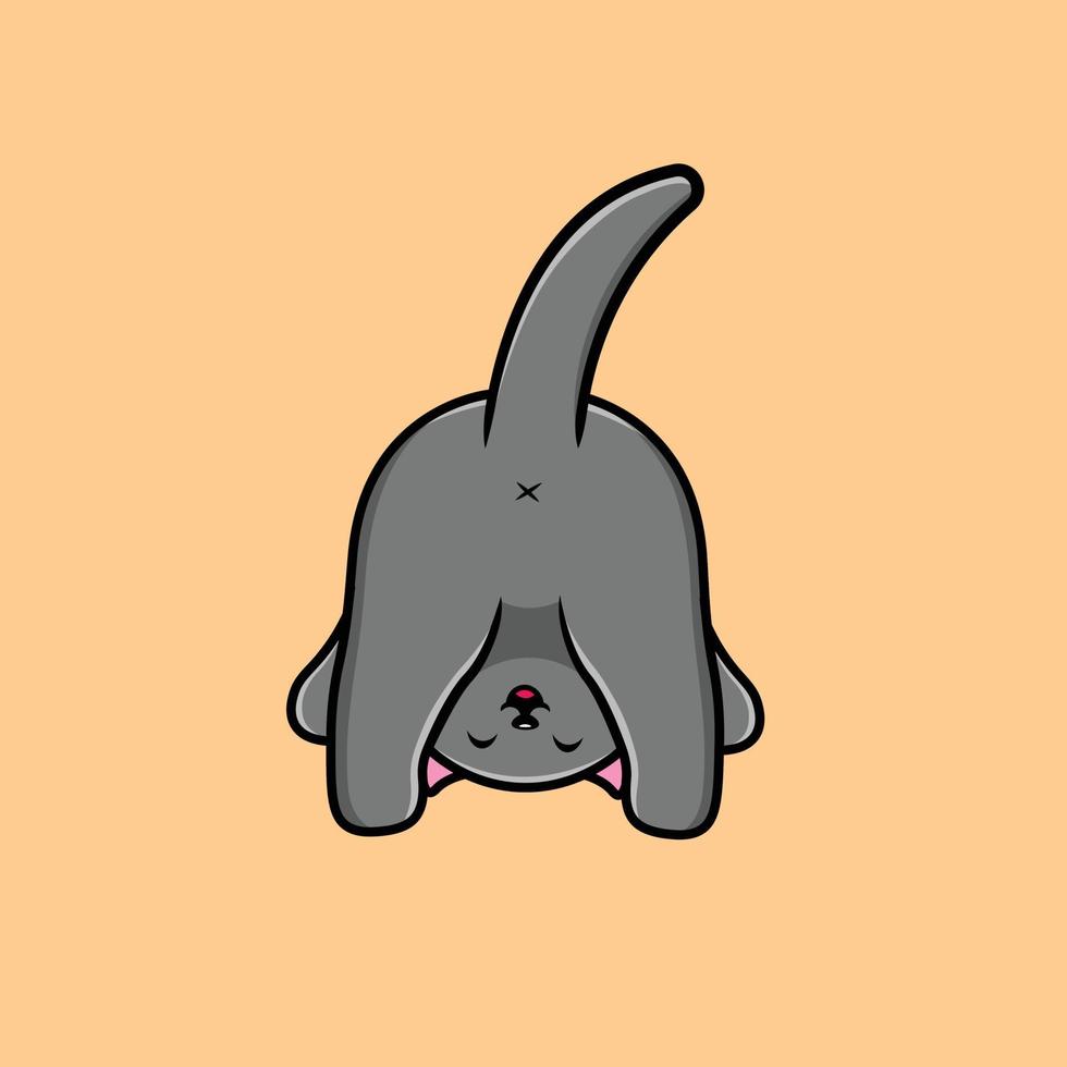 söt katt spelar tecknad vektor ikonillustration. djur ikon koncept isolerade premium vektor. platt tecknad stil