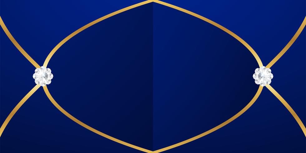 Abstrakter blauer Hintergrund in der erstklassigen indischen Art. Template-Design für Cover, Business-Präsentation, Web-Banner, Hochzeitseinladung und Luxusverpackungen. Vektorabbildung mit goldener Grenze. vektor