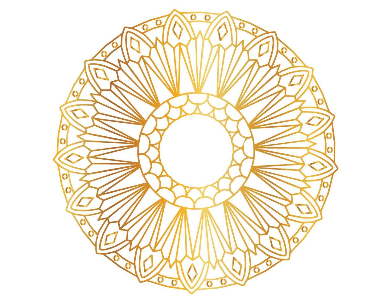 goldenes Mandala-Entwurfsmuster, Hintergrund, Blume, Ornament vektor