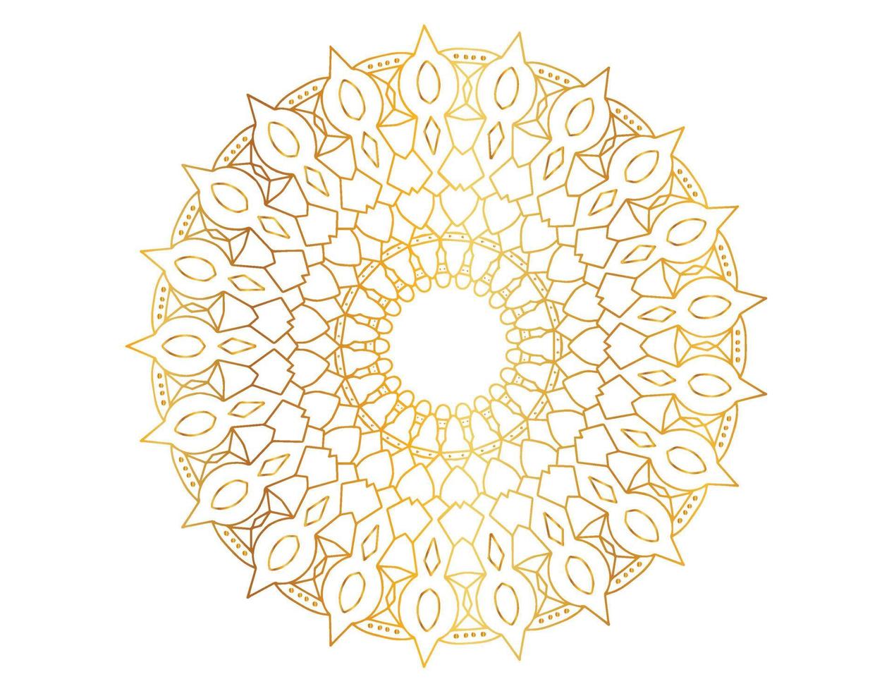 goldenes Mandala-Entwurfsmuster, Hintergrund, Blume, Ornament vektor