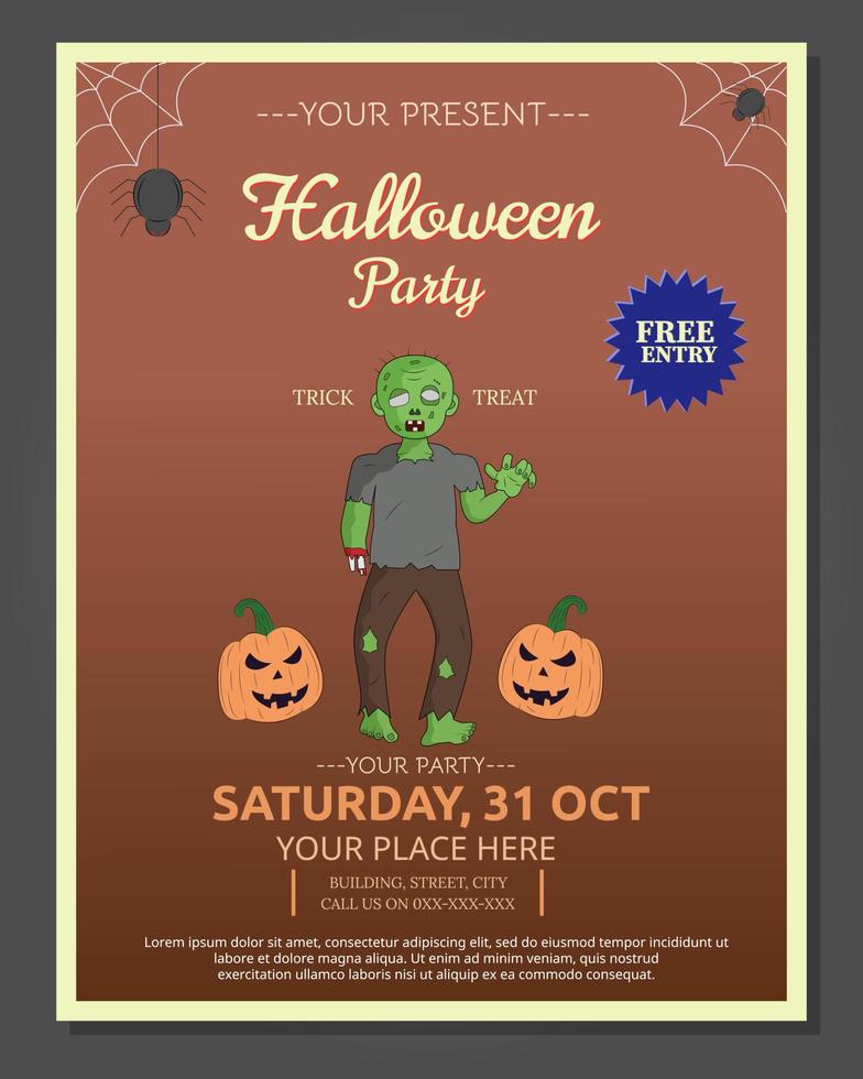 illustration vektor design av halloween flyer mall