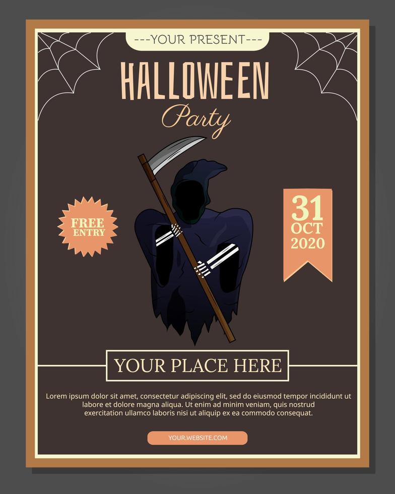 illustration vektor design av halloween flyer mall