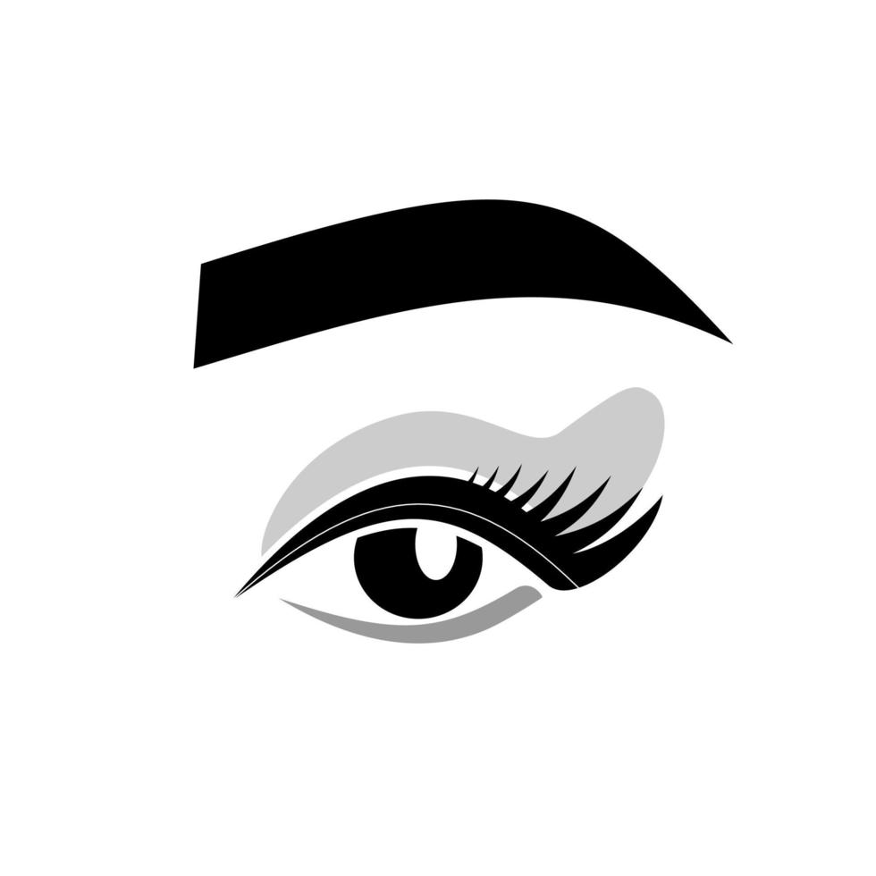 ögonbryn ögonfransar logotyp. makeup - vektorillustration i platt stil. skönhetssalong. öga vektor