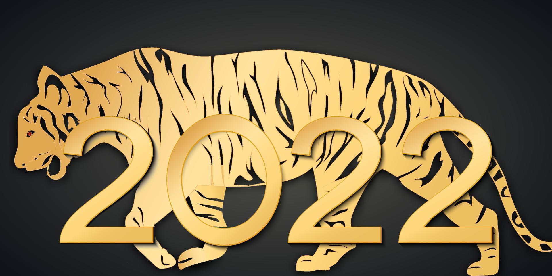 Illustrationen für das chinesische Neujahr 2022, Jahr des Tigers. mondneujahr 2022. chinesischer neujahrshintergrund, grußkarte vektor
