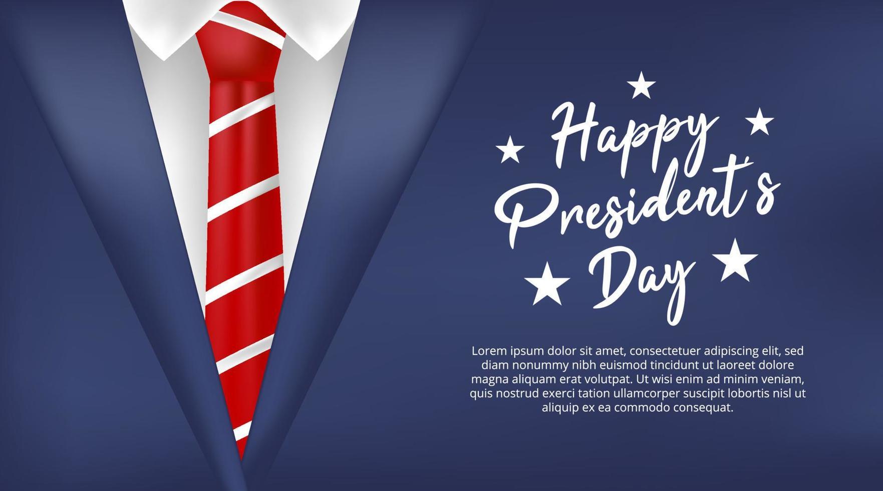 presidents dag bakgrund med president kostym vektor