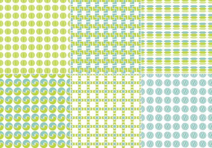 Blå och Grön sömlös Vector Pattern Pack