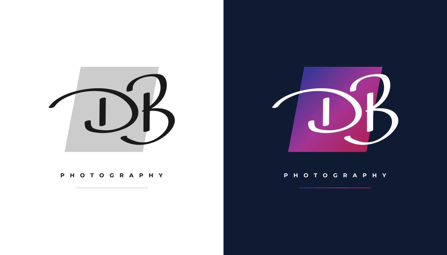 d och b signatur initial logotypdesign med handstil. db signaturlogotyp eller symbol för bröllop, mode, smycken, boutique, botanisk, blommig och affärsidentitet vektor