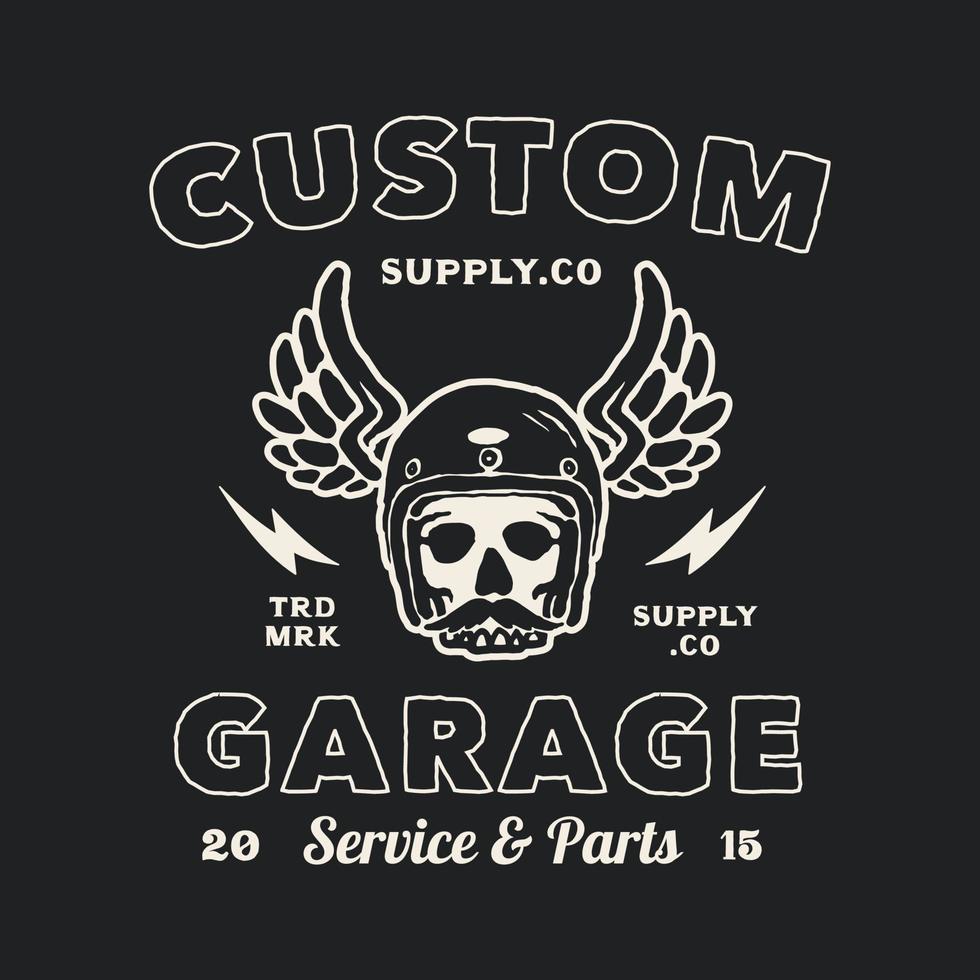 handgefertigtes Vektor-Vintage-Motorrad-Garage-Logo-Abzeichen vektor
