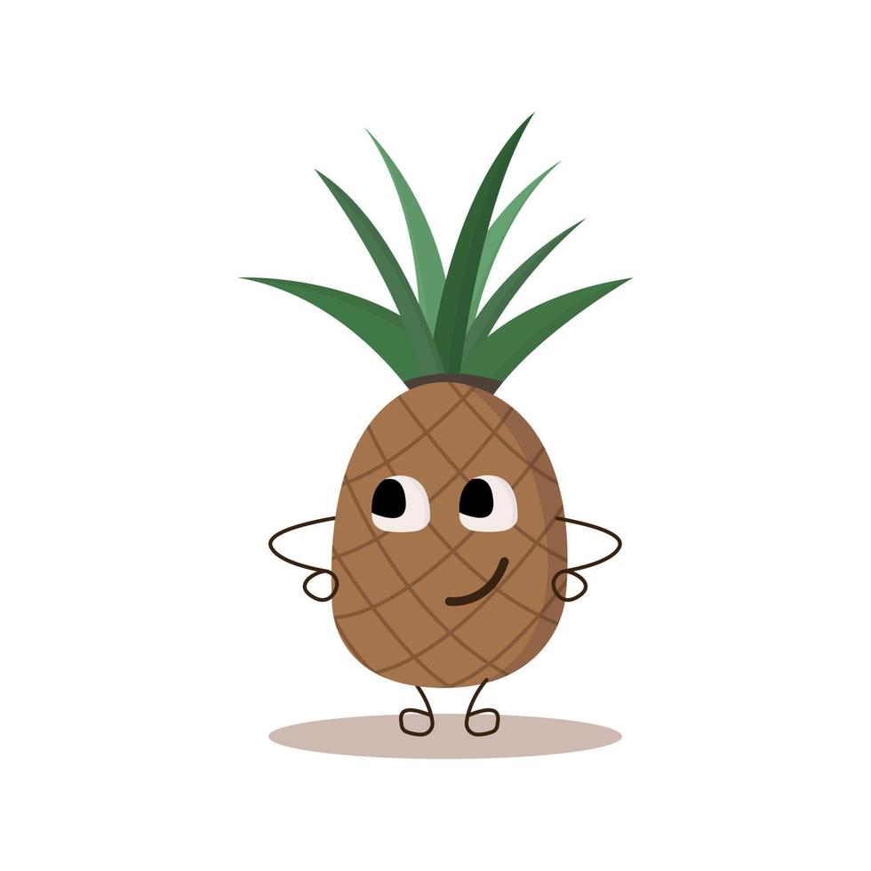 Ananas-Cartoon-Illustration. Charakter. Vektor