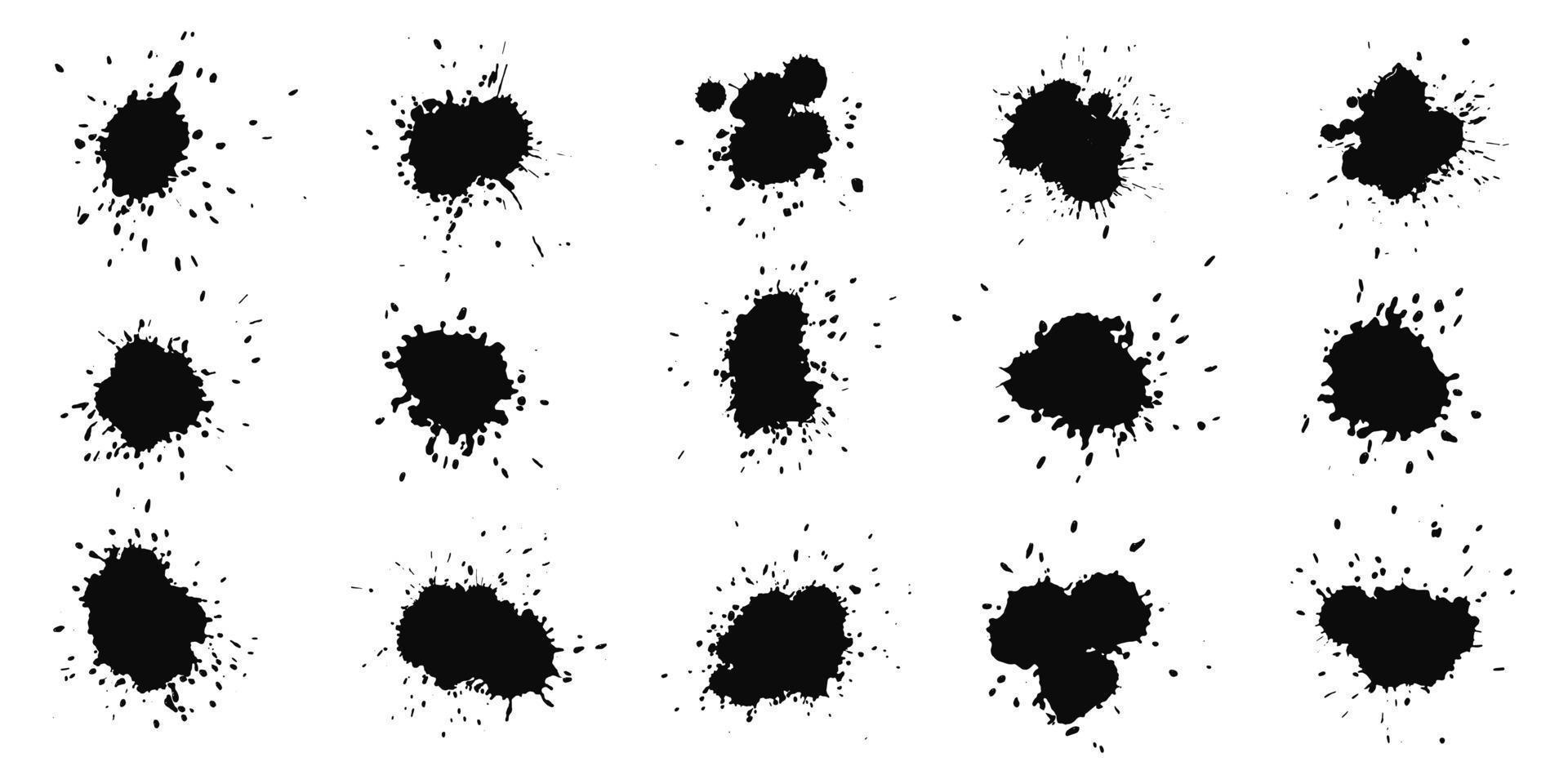 abstrakte schwarze Tintenspritzer-Sammlung vektor