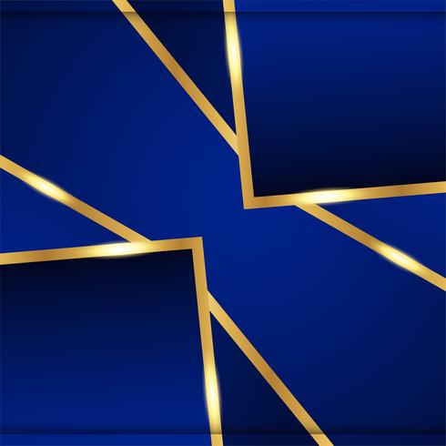 Abstrakter blauer Hintergrund in der erstklassigen indischen Art. Template-Design für Cover, Business-Präsentation, Web-Banner, Hochzeitseinladung und Luxusverpackungen. Vektorabbildung mit goldener Grenze. vektor