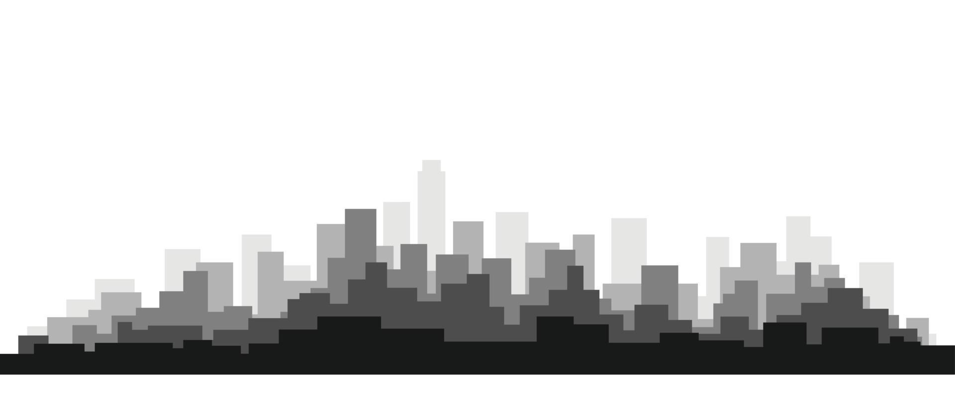 enkelhet modern stadsbild silhuett på vit bakgrund. vektor