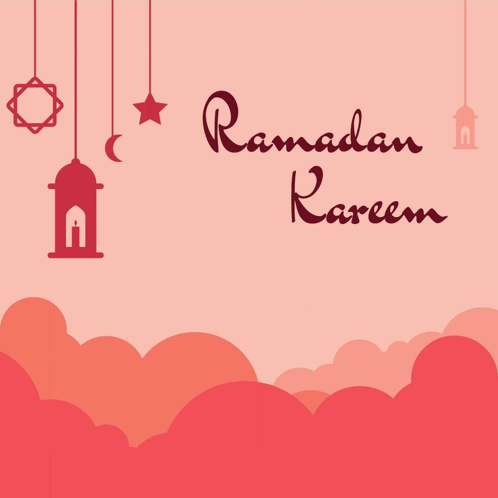 illustration vektorgrafik av välsigna ramadan kareem. perfekt för ramadan gratulationskort, ramadan mall, etc vektor