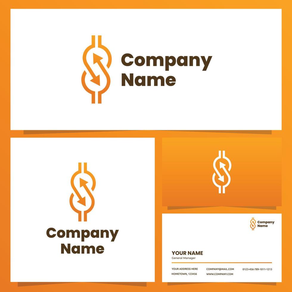 Geldwechsler-Logo und Visitenkarten-Design vektor