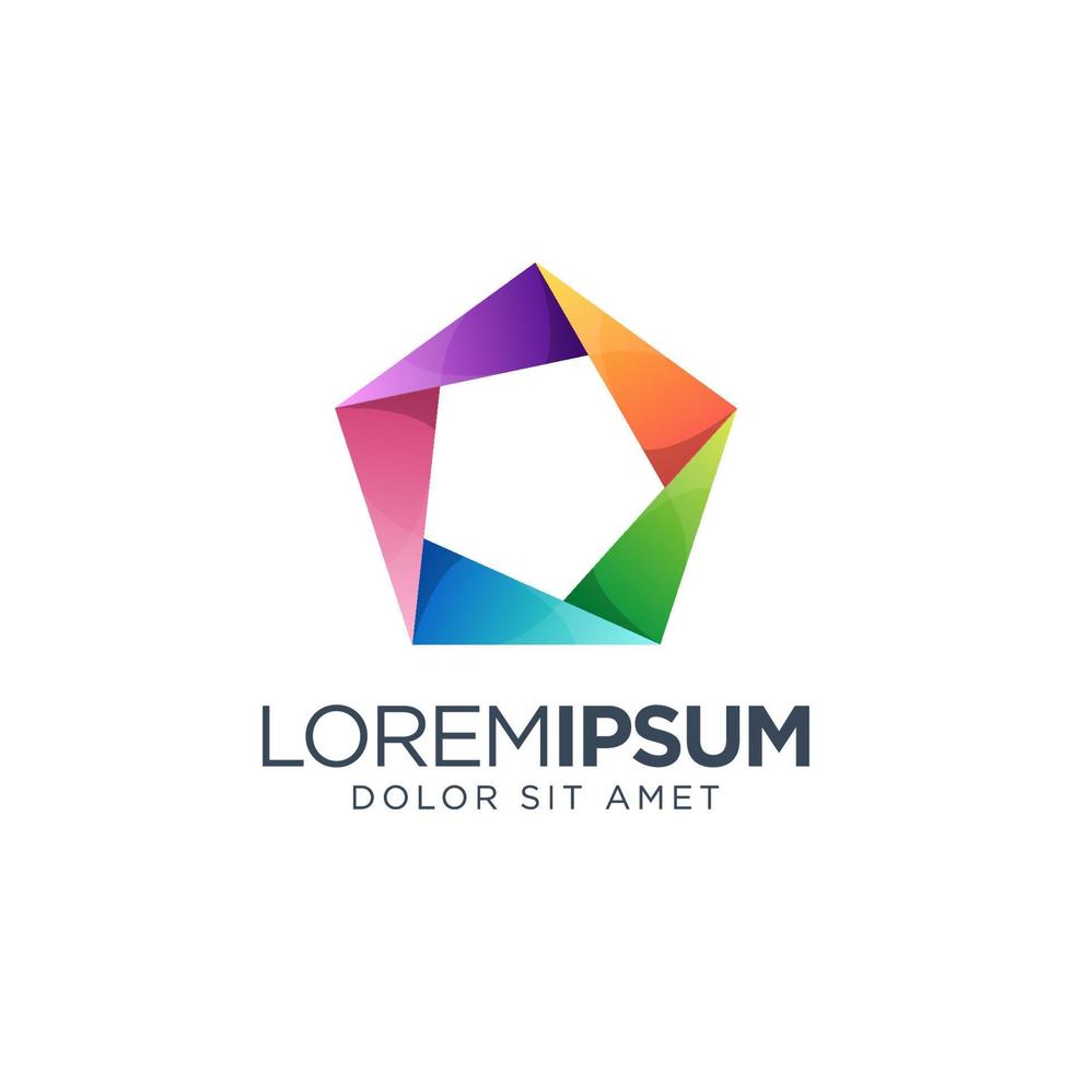 femhörning logotyp med gradient vektor