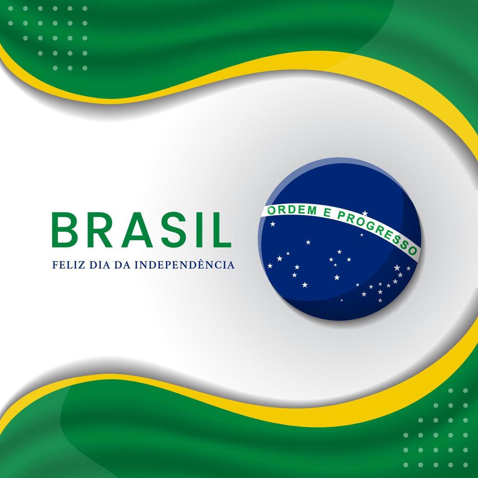 självständighetsdagen för Brasilien illustration med konstnärlig flaggdesign vektor