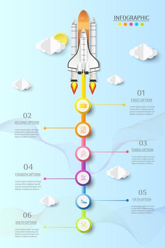 Design Business Vorlage 6 Optionen oder Schritte Infografik Diagrammelement. vektor