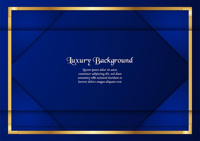 Abstrakt blå bakgrund i premium indisk stil. Malldesign för omslag, företagspresentation, webbbanner, bröllopsinbjudan och lyxförpackning. Vektor illustration med guldgräns.