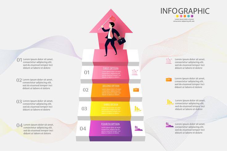 Design Business template 4 alternativ eller steg infographic chart element vektor