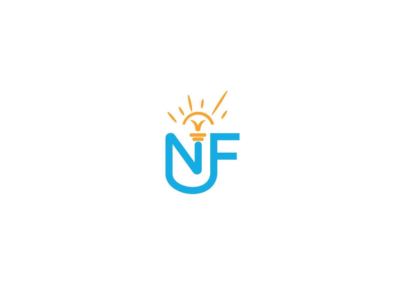 nf moderne Logo-Design-Vektorsymbol-Vorlage mit weißem Hintergrund vektor