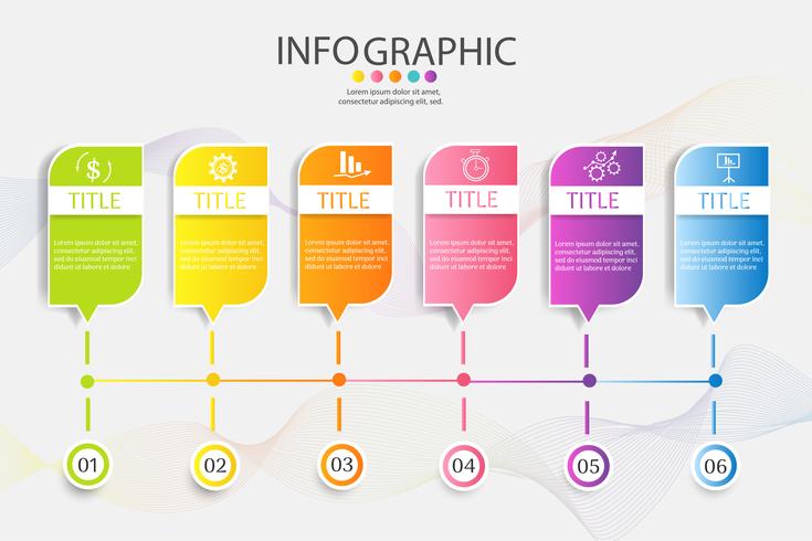 Design Business Vorlage 6 Optionen oder Schritte Infografik Diagrammelement vektor