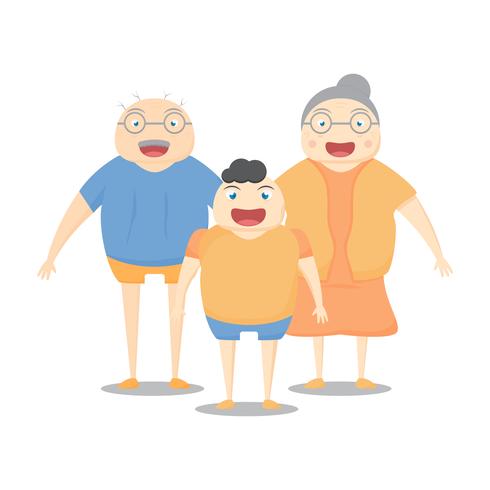 Familjaktivitet är smilling på vit bakgrund. Vektor illustration i platt design.