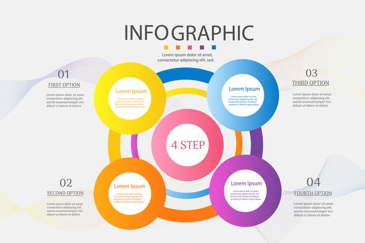 Design Business Vorlage 4 Optionen oder Schritte Infografik Diagrammelement vektor