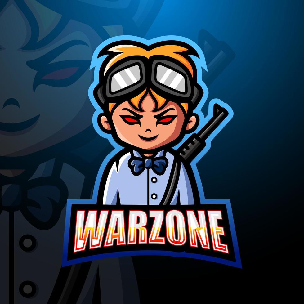 Warzone maskot esport logotypdesign vektor