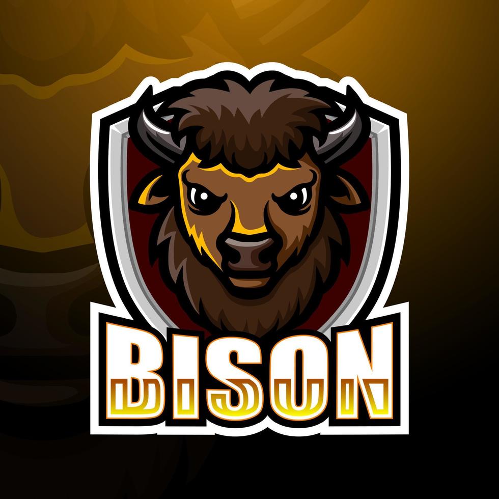 bison head maskot esport logotypdesign vektor