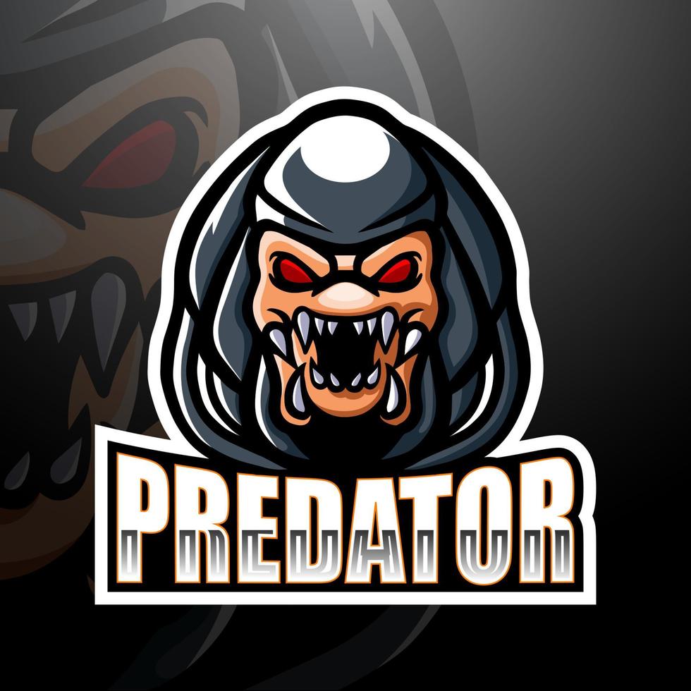 predator maskot esport logotypdesign vektor