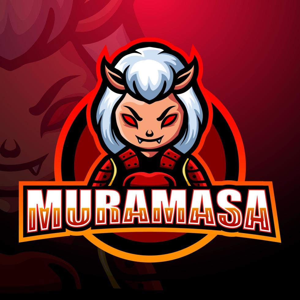 muramasa-maskottchen-esport-logo-design vektor