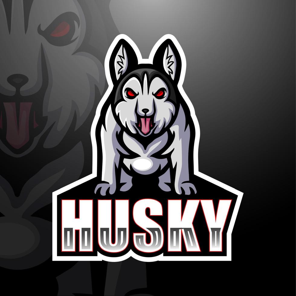 husky dog maskot esport logotypdesign vektor