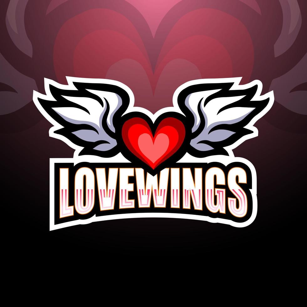 angel wings esport logotypdesign vektor