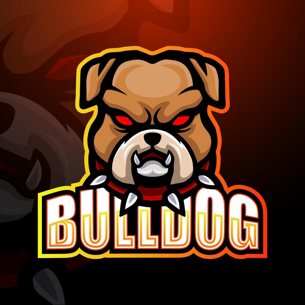 bulldog maskot esport logotypdesign vektor