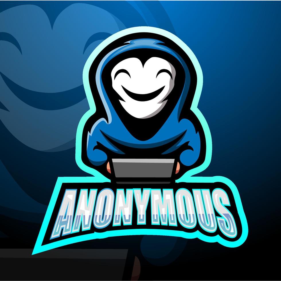 anonymes maskottchen-esport-logo-design vektor