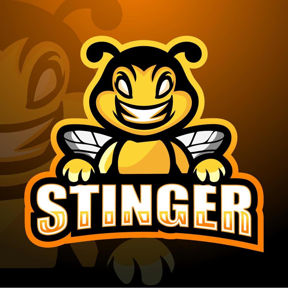 Stinger-Maskottchen-Esport-Logo-Design vektor