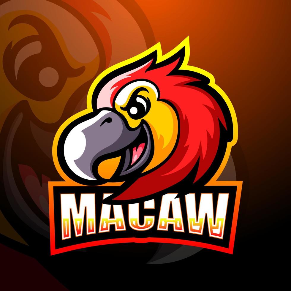 macaw mascot esport logotypdesign vektor