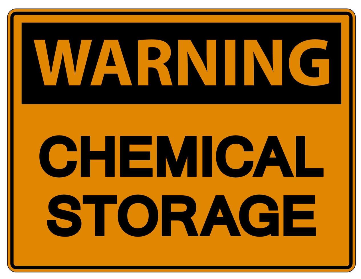 Warnzeichen für chemische Lagerung auf weißem Hintergrund vektor