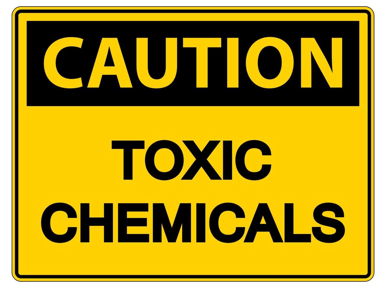 försiktighet giftiga kemikalier symbol tecken på vit bakgrund vektor