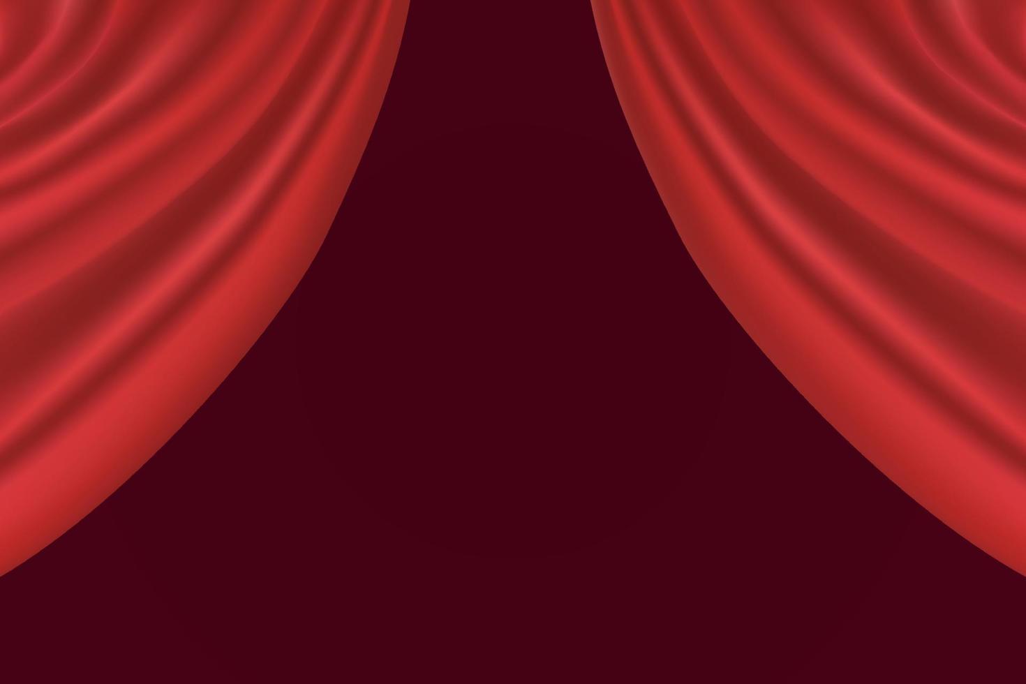 theaterbühne mit rotem vorhang. detaillierte vektorabbildung vektor