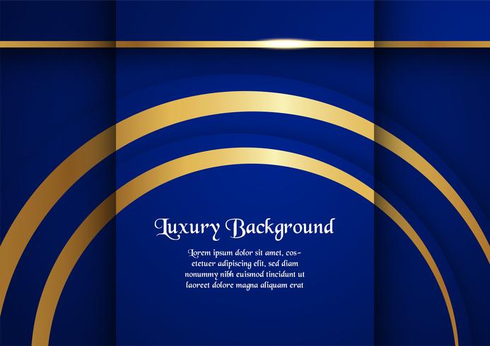 Abstrakter blauer Hintergrund im erstklassigen Konzept mit goldener Grenze. Template-Design für Cover, Business-Präsentation, Web-Banner, Hochzeitseinladung und Luxusverpackungen. vektor