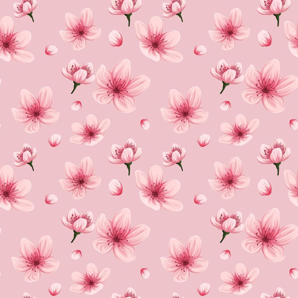 Kirschblüte Musterdesign Hintergrund vektor