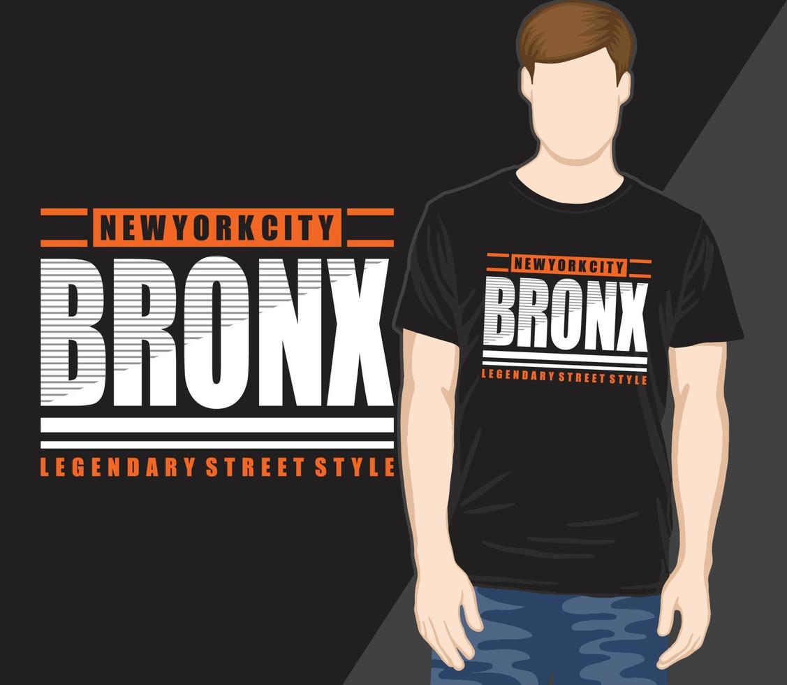 bronx typografidesign för t-shirt vektor