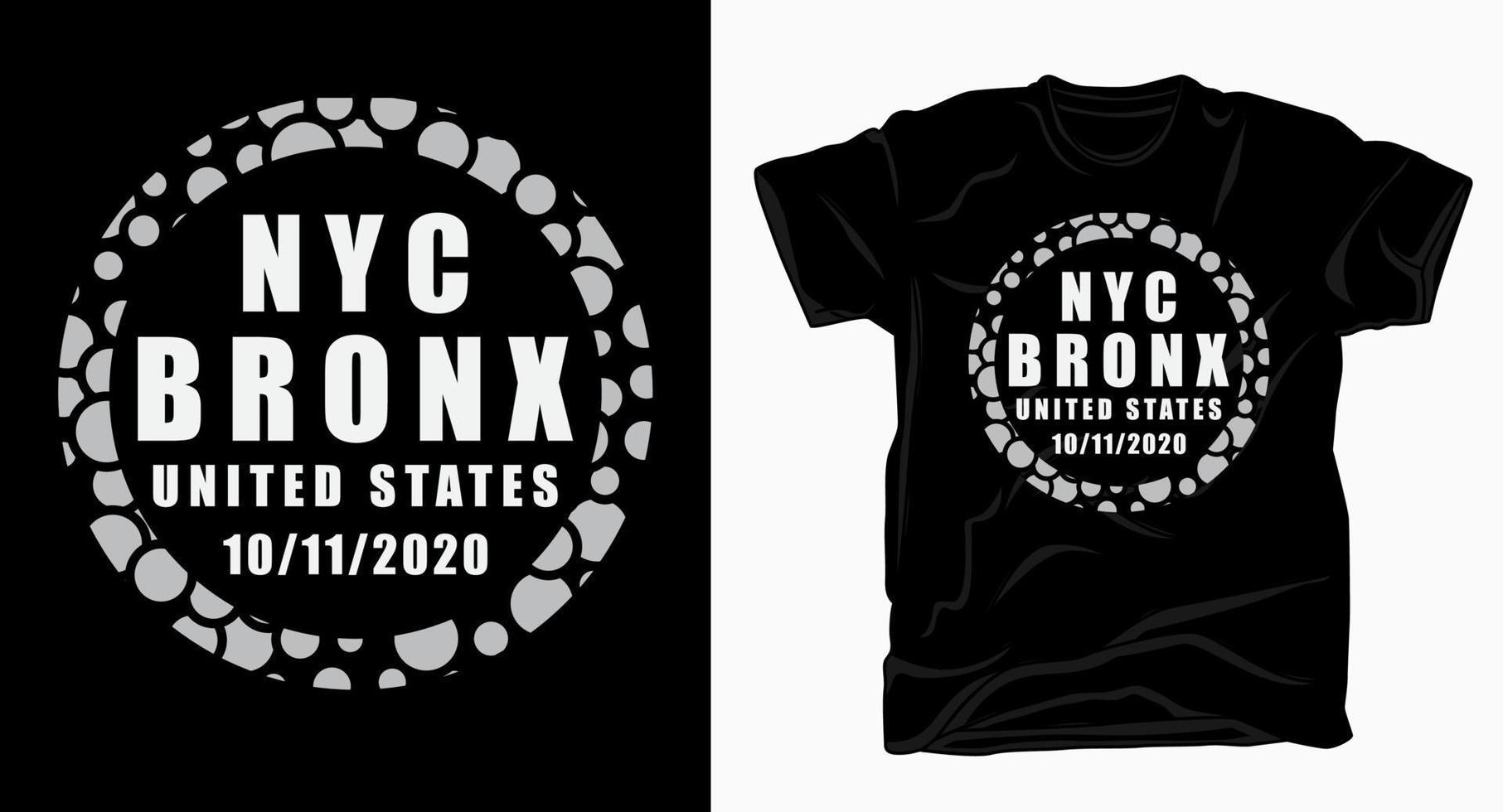nyc bronx typografidesign för t-shirt vektor